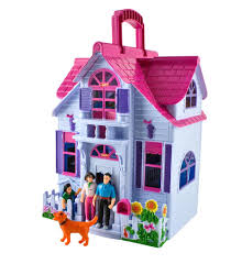Der ultimative urlaubstraum in pink! Puppenhaus Klappbar 6 Zimmer Mobel Figuren Kaufland De
