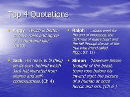 Lord Of The Flies William Golding Characterisationtheme Piggy Quotes Lord Of The Flies Analysis Quotes