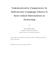 Laga perdana putaran kedua grup g kualifikasi piala dunia 2022 ini pun juga dihadiri. Pdf Communicative Competence In Indonesian Language Choice In Inter Ethnic Interactions In Semarang Zane Goebel Academia Edu
