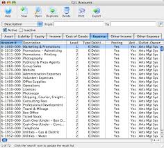 Sample Chart Of Accounts Arts Management Systems