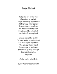 Maybe you would like to learn more about one of these? Judge Me Not Poem And Worksheets Resource Teaching Resources
