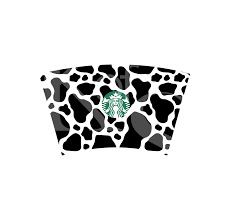Full 2 Color Cow Print Wrap Svg Template For 24 Oz Starbucks Venti Cold Cup Logo Not Included Png In 2020 Cow Print Starbucks Logo Print Wrap