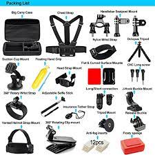 Aeropost Com Saint Vincent Action Camera Accessories Kit For Gopro Hero 7 6 5 4 3 Session Accessory Bundle Set For Action Camera Sj4000 Sj5000 Sj6000 Xiaomi Yi Handlehead Strapchest Strapcarrying Case For Christmas