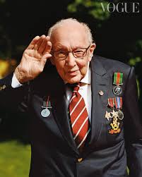 Tom moore, the beloved british war veteran who walked the length of his garden 100 times to raise money ahead of his 100th. Vogue S Kate Phelan On Meeting Charming Chatterbox Captain Sir Thomas Moore British Vogue