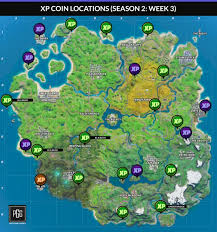 There are also a brand new batch of xp coins for fans to collect this week, and. Fortnite Season 2 Xp Coin Locations Map Information Chapter 2 Pro Game Guides