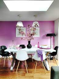 Dining room dark purple walls wooden table. Elegant Dining Room Decoration In Purple A Spicy Boy