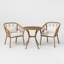 Britanna 3pc Patio Bistro Set Natural Linen Opalhouse Target Patio Furniture Collection Bistro Set Patio Furniture Sets