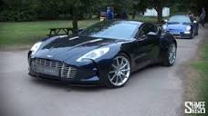 Dark Blue Aston Martin One-77 - Startup and Driving - YouTube