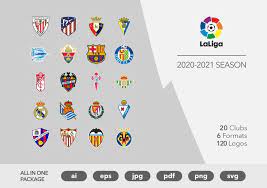 Home, away and third for most clubs in this style. Spanish La Liga Football Club Logos Ai Eps Jpg Pdf Png Svg In 2021 Spanish La Liga La Liga Football Club