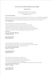 Office manager resume (text format). Assistant Front Office Manager Resume Sample Templates At Allbusinesstemplates Com