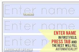 Preschool Handwriting Worksheet Free Printable Lansdowne Life Tracing Worksheets Preschool Preschool Names Name Tracing Worksheets