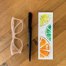 Original Watercolour Bookmark With Citrus Fruits Etsy In 2020 Bookmarks Handmade Bookmark Craft Handmade Bookmarks Diy