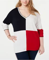 Plus Size Colorblocked Cotton Sweater Created For Macys
