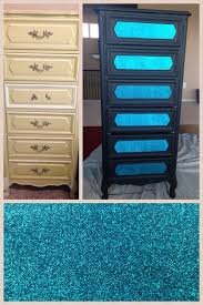 Black And Teal Dresser Diy Dresser Antique Glitter Girlsroom Modpodge Plasterpaint Diy Furniture Renovation Plastic Dresser Kids Room Paint