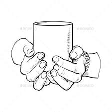 Female Hand Holding A Cup With Hot Beverage Mug Drawing How To Draw Hands Hand Holding Something