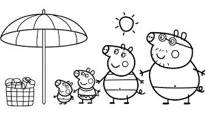 There are tons of great resources for free printable color pages online. Peppa Pig Family On The Beach Coloring Page Free Printable Coloring Pages For Kids
