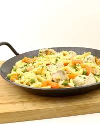 Hahnchen Spatzlepfanne Mit Erbsen Und Mohren Zu Faul Zum Kochen Erbsen Und Mohren Spatzlepfanne Einfache Gerichte