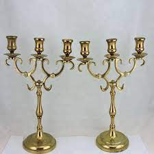 Set of 2 candle holders d e t a i l s: Antique Brass Candlestick Candle Holder Candelabra 3 Arm Pair By Brassworld India Buy Antique Brass Candlestick Candle Holder Candelabra 3 Arm Pair By Brassworld India Tall Candlestick Holder Metal Candle Holder Product On