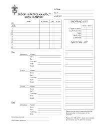 15 Boy Scout Menu Planning Worksheet Cub Scout Meal