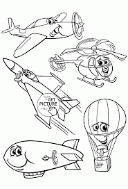 Cartoon Air Vehicles Coloring Page For Kids Transportation Coloring Pages P Kindergarten Coloring Pages Printable Coloring Pages Free Printable Coloring Pages