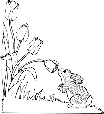 Rabbit Smelling Tulip Coloring Page From Supercoloring Com Bunny Coloring Pages Flower Coloring Pages Spring Coloring Pages