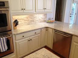 Pin By Robin King On New House Ideas Stuff Travertine Backsplash Backsplash For White Cabinets Granite Kitchen
