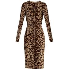 Dolce Gabbana Leopard Print Stretch Silk Dress 2 275 Liked On Polyvore Featuring D Leopard Cocktail Dress Brown Cocktail Dresses Brown Long Sleeve Dress