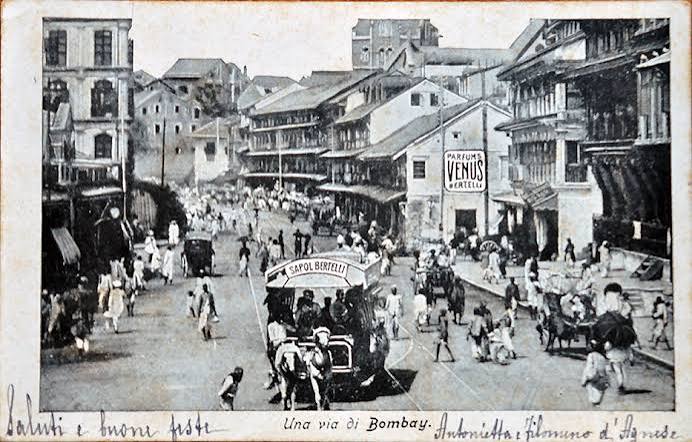 Birds Eye View of Back Bay Bombay, Postcard 1900 - Past-India