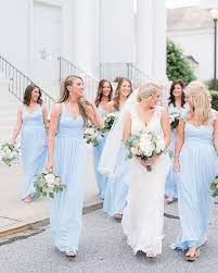 Ice Blue And Warm Smiles These Bridesmaids Make Our Monday Bright Sh Light Blue Bridesmaid Dresses Pastel Blue Bridesmaids Dresses Ice Blue Bridesmaid Dress