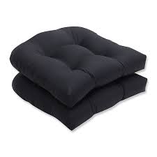 amazon com pillow perfect indoor outdoor fresco wicker seat cushion black set of 2 garden outdo perfect pillow outdoor wicker seating tufted seat cushion