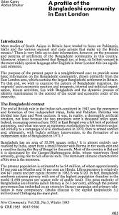 A profile of the Bangladeshi community in East London: New Community: Vol  12, No 3
