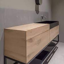 Catalogo bagni mobili bagno moab 80. Bathroom S Furniture In Wood And Matt Black Steel