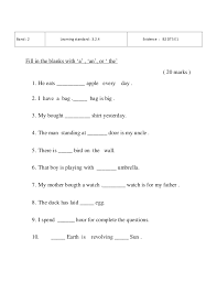 English year 2 kssr monthy test. English Paper Year 2