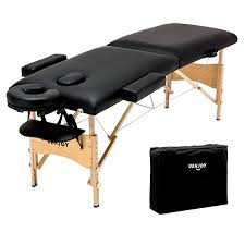 Amazon Com Uenjoy Folding Massage Table 84 Professional Massage Bed 2 Fold Lash Bed With Head Armrest Black Bea In 2020 Massage Table Massage Tables Massage Bed