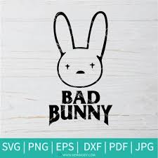 Bad Bunny Clipart Black And White Pin On Instant Downloads Svg Dxf Png Jpg Pdf Eps