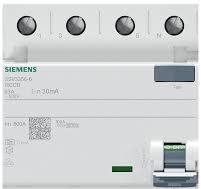 5SV33566 - Residual current operated circuit breaker, 4-pole, type A, In:  63 A, 30 mA, Un AC: 500 V