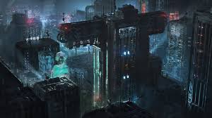 Artstation Cyberpunk City Night Job Menting Cyberpunk City Cyberpunk Sci Fi Concept Art