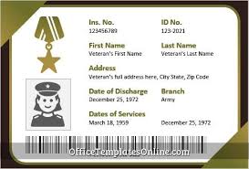 It is the standard identification for active duty united states defense personnel, to include the selected reserve and national guard, united states department of defense (dod) civilian employees, united states coast guard (uscg) civilian employees and eligible dod and uscg contractor. Veteran Military Id Card Template For Ms Word Back Side In 2021 Id Card Template Card Templates Veterans Id Card