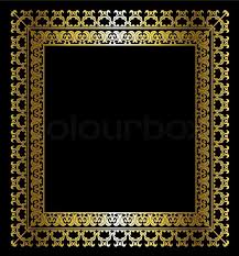 Black And Gold Border Background Stock Vector Of Golden Frame With Floral Ornament On Black Background Borders And Frames Islamic Art Pattern Frame