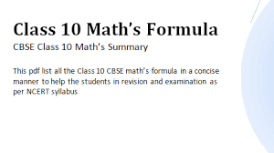 Class 10 Maths Formula Pdf Download Physicscatalysts Blog