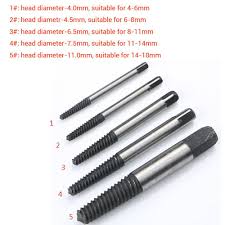 Us 2 68 38 Off Easy Out Tap Screw Extractor Drill Bit 5pcs Remover Damaged Broken Bolt Screw Power Tool Set For Metal Wood In Drill Bits From Tools