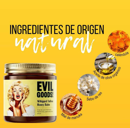 💛✨ ¡La crema natural que todas están buscando! ✨💛 Evil Good – Whipped  Tallow Honey Balm con esencia de lavanda 🌿💜 Una fórmula ancestral con sebo  de res grass-fed, miel orgánica y