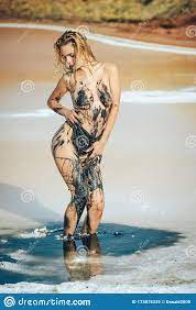 Nude Girl Takes Mud Spa Treatments Stock Image - Image of people, dirt:  173875335