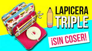 Haz Un Estuche Triple Sin Coser Lapicera O Cartuchera Facil De 3 Bolsillos Youtube