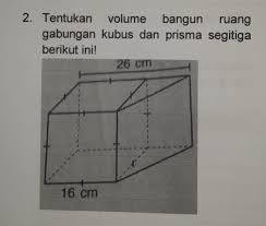 Rumus volume untuk campuran gambar limas dan balok dik tinggi. Tentukan Volume Bangun Ruang Gabungan Kubus Dan Prisma Segitiga Berikut Ini Brainly Co Id