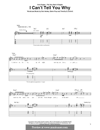 I Can T Tell You Why Eagles By D Henley G Frey T B Schmit On Musicaneo