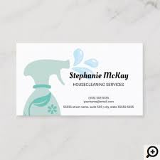 Cute House Cleaning Green Leaf Spray Bottle Business Cards Bottle Business Cleaning Business Cards Cleaning Logo Business