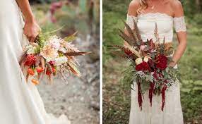 Saw something that caught your attention? 20 Wedding Bouquets With Feather Details Southbound Bride