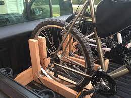 This instructable will teach you how to build a bike rack to fit in a truck bed. Wooden Truck Bed Mount Bike Rack Google Search Diy Bike Rack Bike Rack Truck Bike Rack