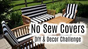 Diy Decor Challenge Glue Velcro Outdoor Cushion Covers Youtube Patio Cushions Outdoor Diy Outdoor Cushions Diy Patio